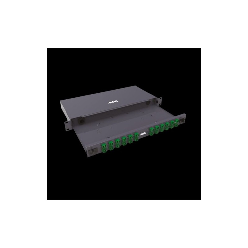 TIROIR OPTIQUE 19 pouces 1U OM3 et 12 PIGTAILS SC 245mm