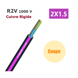CABLE CUIVRE R2V 3G1,5 a la coupe