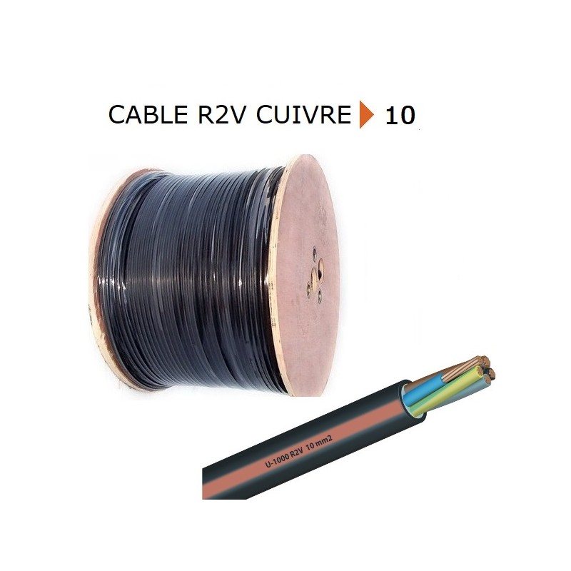 CABLE CUIVRE R2V 3X10