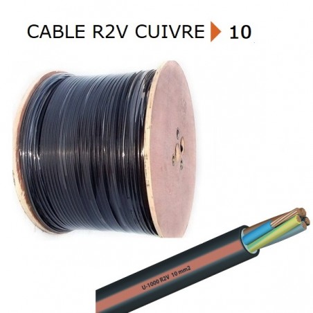 CABLE CUIVRE R2V 1X10