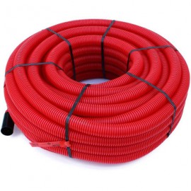 Gaine elecrique TPC annelee reseaux enterres ROUGE Diametre 110 mm (cdt 50m) + MANCHON (Prix 50 M)