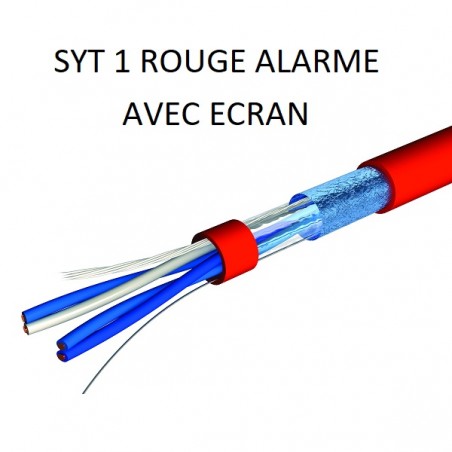 Cable incendie SYT1 rouge SILALARME 1 paire 9/10 AVEC ECRAN