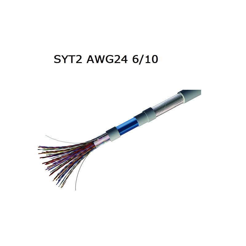 Cable telephonique SYT2 10 paires AWG24 GRIS (10 paires 6/10)