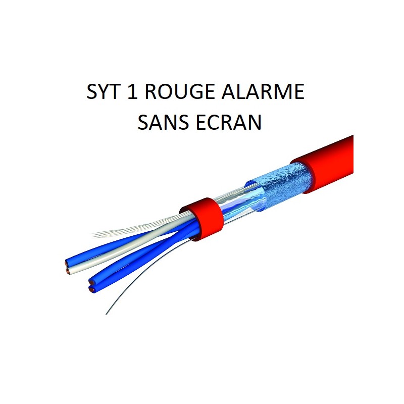 Cable incendie SYT1 rouge SILALARME 1 paire 9/10 SANS ECRAN