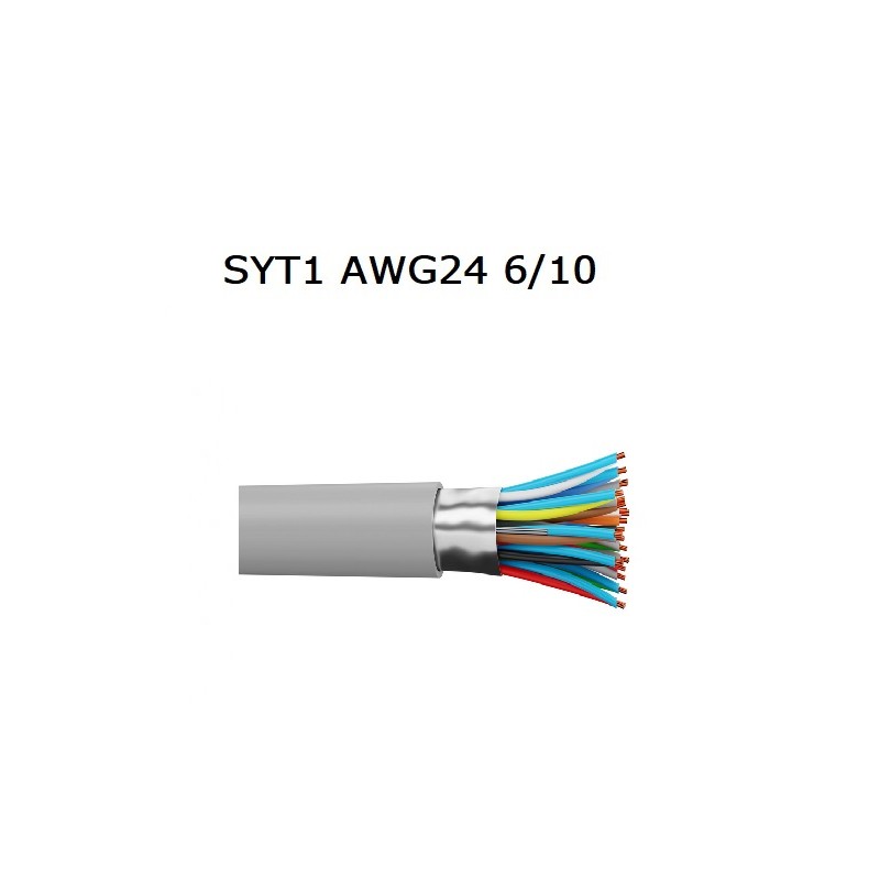 Cable telephonique SYT1 1 paire AWG24 GRIS (1 paire 6/10)