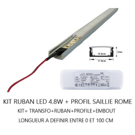 Kit Ruban LED 4.8W 1M...