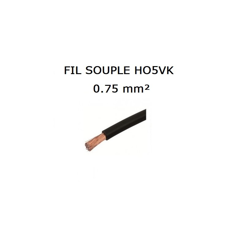 Fil electrique cuivre souple HO5VK 0.75mm2