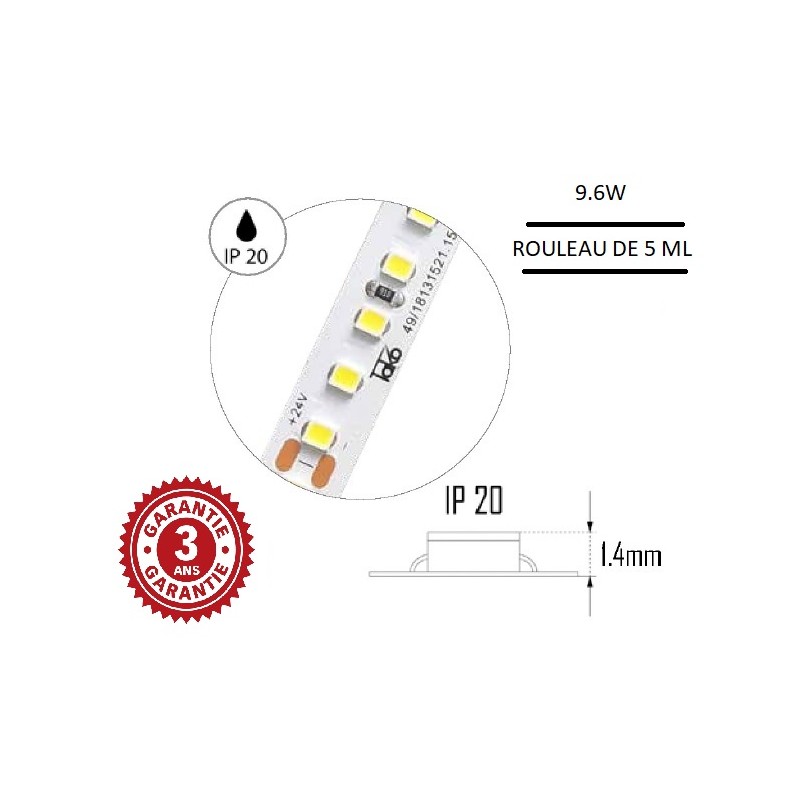 RUBAN LED 24V 9W (Cdt 5 ml) (Prix 5 M)