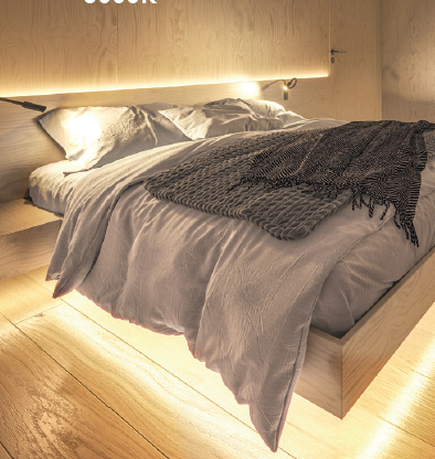 Éclairage de chambre à coucher avec kit ruban LED tout inclus et profilé ROME, installation sur-mesure. 💡✨
